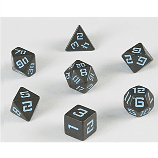 Charcoal with Blue Dice
