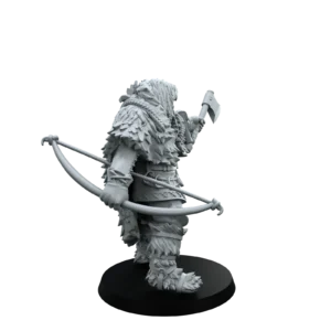 Fur Trapper Pointing with Axe – Winter Pathfinder